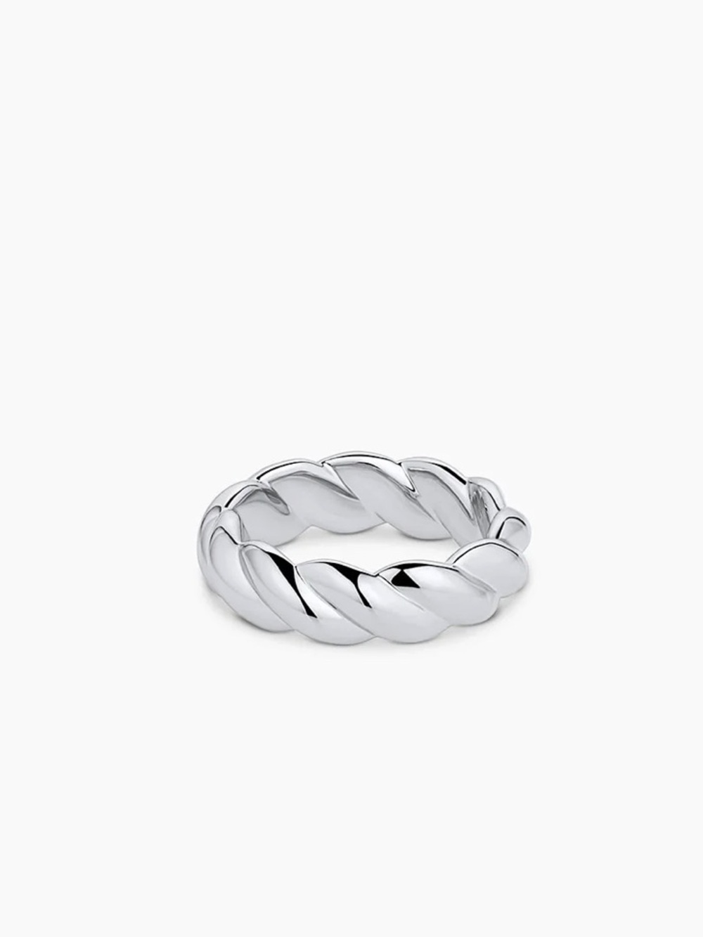 Gorjana Crew Helium Ring Polished Twisted Band Ring - Silver Size 7